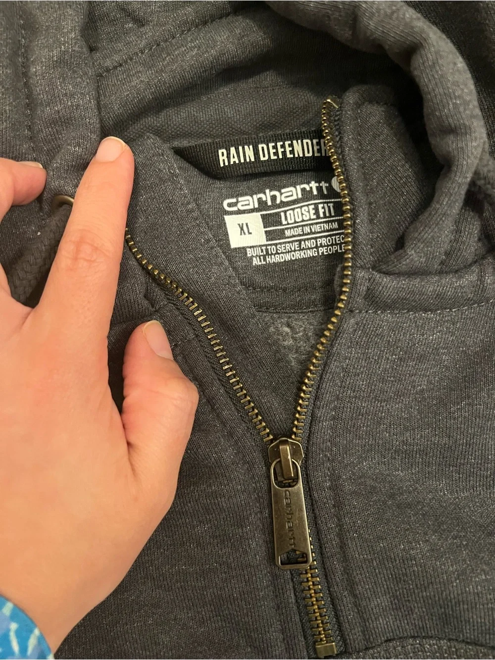 Carhartt Dark Charcoal Zip Hooded Work Sweater